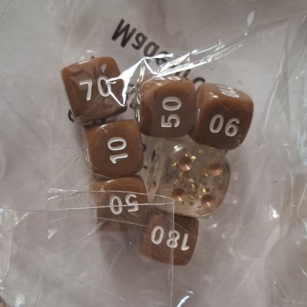 Brown Trading Card Dice Set